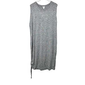 Ava & Viv | Heathered Grey Sleeveless Knotted Tie Hem Dress